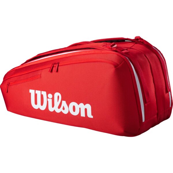 Wilson-Wilson-Super-Tour-Red-9-Pack-Tennistasche-rot-rot Wilson - Wilson Super Tour Red 9 Pack Tennistasche rot