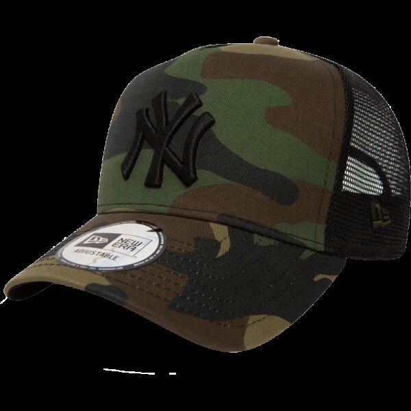 New-Era-Camo-9FORTY®-A-Frame-Trucker-Cap-new-york-yankees-green-med-gruen New - Era Camo 9FORTY® A-Frame Trucker Cap new york yankees green med