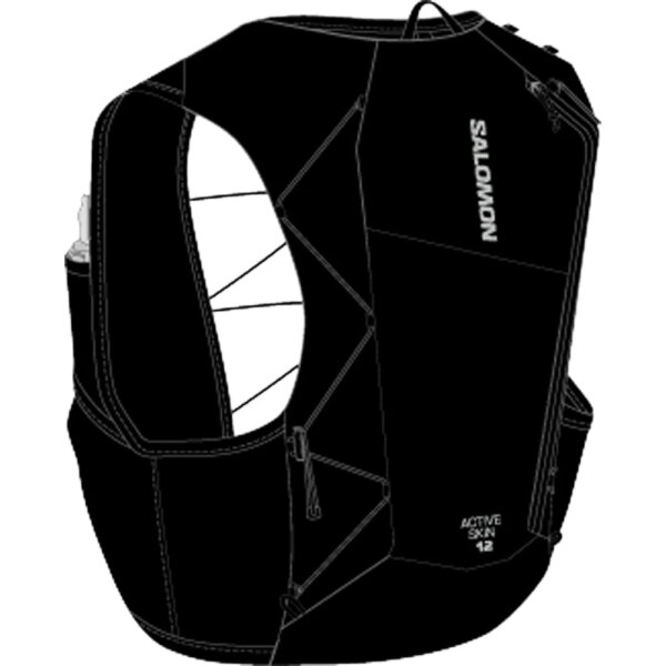 Salomon-Salomon-Active-Skin-12-Laufweste-schwarz-schwarz Salomon - Salomon Active Skin 12 Laufweste schwarz