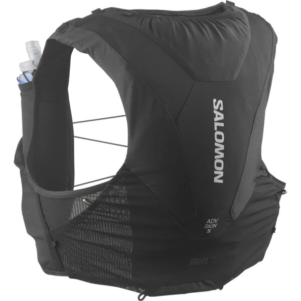 Salomon-Salomon-Adv-Skin-5L-Laufweste-mit-Flasks-schwarz-schwarz Salomon - Salomon Adv Skin 5L Laufweste mit Flasks schwarz
