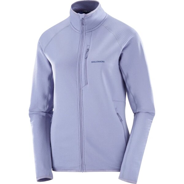 Salomon-Salomon-Essential-Lightwarm-Fleecejacke-blue-granite-lila Salomon - Salomon Essential Lightwarm Fleecejacke blue granite
