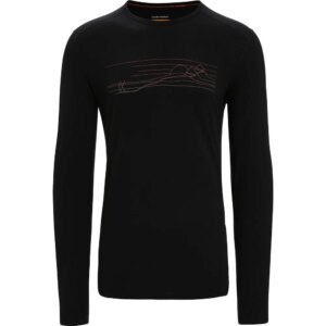 Icebreaker - Icebreaker 200 Oasis Crewe Ski Stripes Longsleeve schwarz