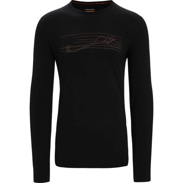 Icebreaker-Icebreaker-200-Oasis-Crewe-Ski-Stripes-Longsleeve-schwarz-schwarz Icebreaker - Icebreaker 200 Oasis Crewe Ski Stripes Longsleeve schwarz