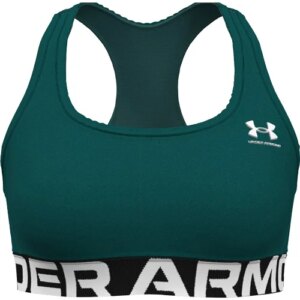 Under - Armour HeatGear® Authentics Mid Branded Sport-BH hydro teal