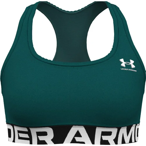 Under-Armour-HeatGear®-Authentics-Mid-Branded-Sport-BH-hydro-teal-gruen Under - Armour HeatGear® Authentics Mid Branded Sport-BH hydro teal