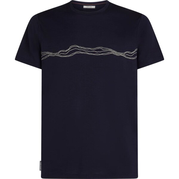 Icebreaker-Icebreaker-Merino-150-Tech-Lite-Mountain-Pulse-T-Shirt-midnight-navy-blau Icebreaker - Icebreaker Merino 150 Tech Lite Mountain Pulse T-Shirt midnight navy