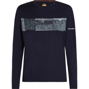 Icebreaker - Icebreaker Merino 200 Oasis Crewe Elevation Line Longsleeve midnight navy