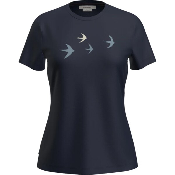 Icebreaker-Icebreaker-Merino-150-Tech-Lite-Bird-Transit-T-Shirt-midnight-navy-blau Icebreaker - Icebreaker Merino 150 Tech Lite Bird Transit T-Shirt midnight navy
