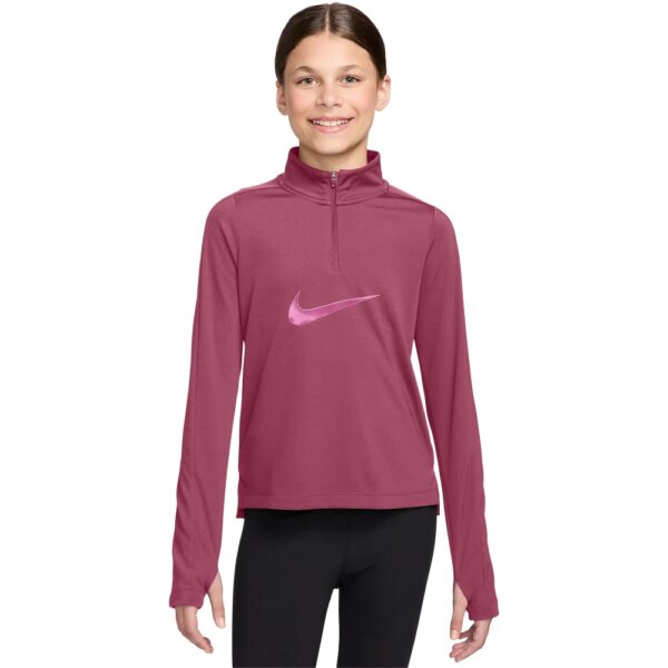 Nike - Nike Pro Dri-FIT Longsleeve mit Viertelreißverschluss Kinder sweet beet