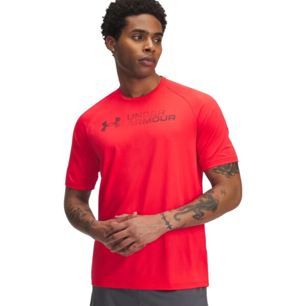 Under-Armour-Tech-Reflective-T-Shirt-racer-red-rot Under - Armour Tech Reflective T-Shirt racer red
