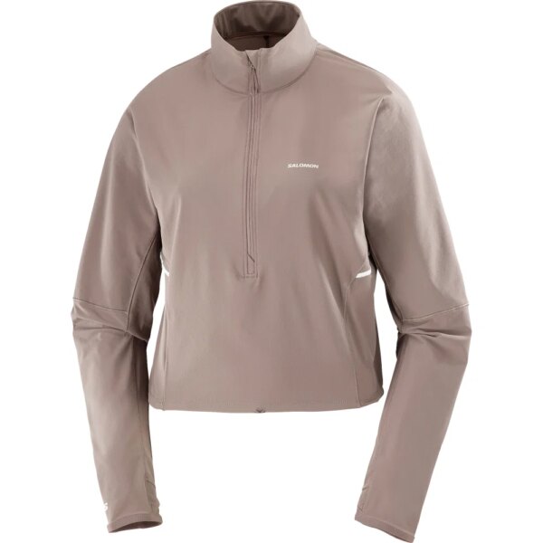 Salomon-Salomon-Sense-Aero-Hybrid-Pullover-iron-braun Salomon - Salomon Sense Aero Hybrid Pullover iron