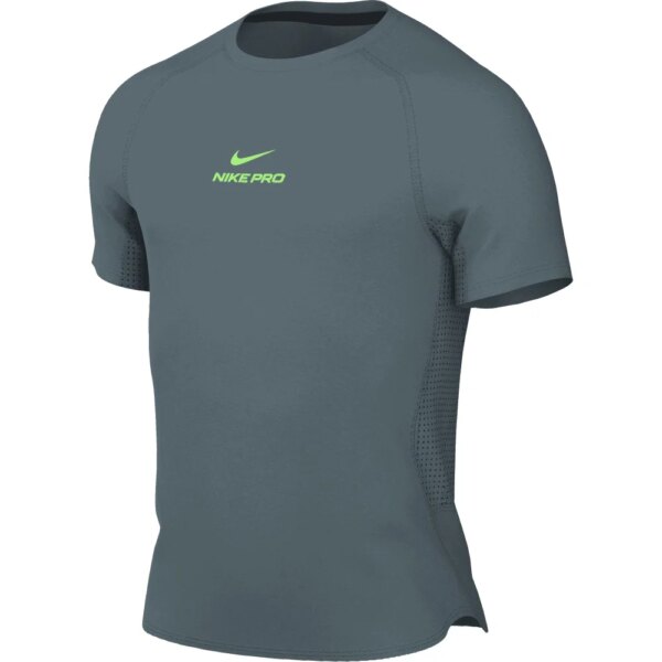 Nike-Nike-Pro-Training-Dri-FIT-T-Shirt-mineral-slate-grau Nike - Nike Pro Training Dri-FIT T-Shirt mineral slate