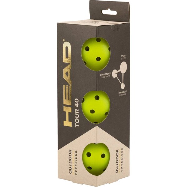 Head-Head-Tour-40-Outdoor-Baelle-3er-Pack-gelb-gelb Head - Head Tour 40 Outdoor Bälle 3er Pack gelb