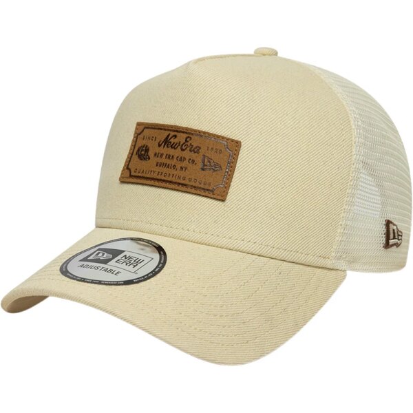 New - Era New Era Leder Patch 9FORTY A-Frame Trucker Cap hellbeige