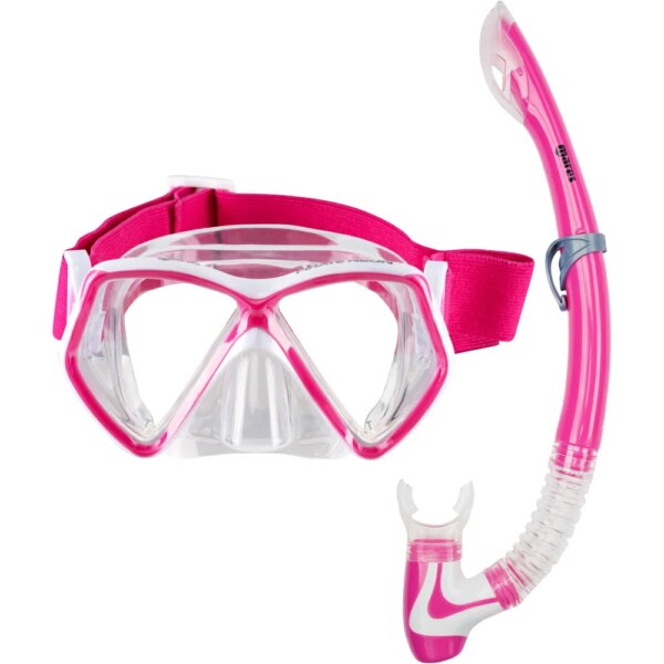 Mares-Mares-Pirate-Neon-Schnorchel-Set-Kinder-pink-white-clear-rosapink Mares - Mares Pirate Neon Schnorchel-Set Kinder pink white clear