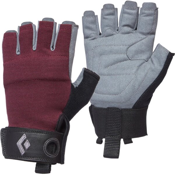 Black - Diamond Crag Halbfinger-Kletterhandschuh bordeaux