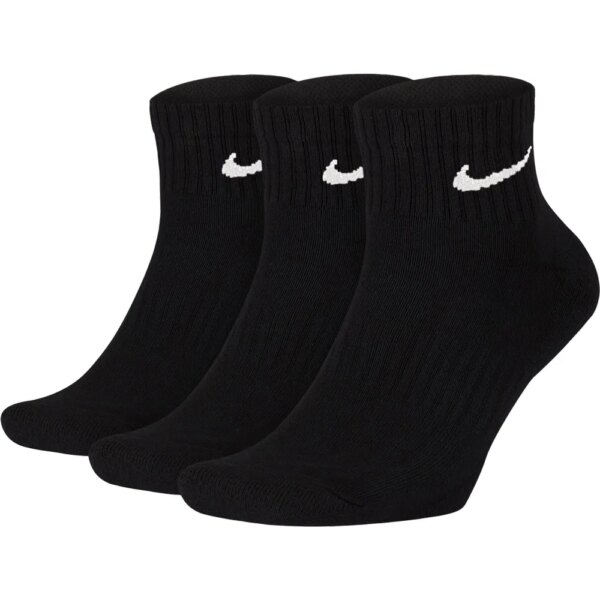 Nike-Nike-Everyday-Cush-Ankle-3-Paar-Socken-schwarz-schwarz Nike - Nike Everyday Cush Ankle 3 Paar Socken schwarz