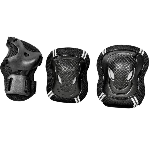 Globber-Globber-Fluxx-Junior-3-Protektoren-Set-Kinder-schwarz-schwarz Globber - Globber Fluxx Junior 3 Protektoren-Set Kinder schwarz