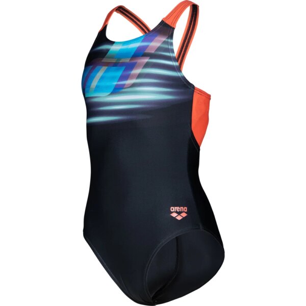 Arena-Arena-Fading-V-Back-Badeanzug-Maedchen-schwarz-schwarz Arena - Arena Fading V-Back Badeanzug Mädchen schwarz