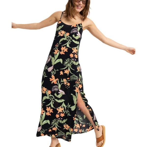 Roxy-Roxy-Rainbow-Shores-Crinkle-Maxikleid-anthracite-island-escape-grau Roxy - Roxy Rainbow Shores Crinkle Maxikleid anthracite island escape