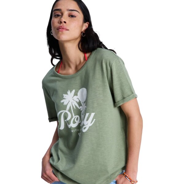 Roxy-Roxy-Oceanwave-Regular-Slub-T-Shirt-oil-geen-gruen Roxy - Roxy Oceanwave Regular Slub T-Shirt oil geen