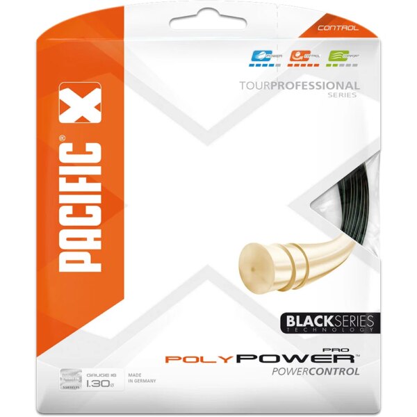 Pacific-Pacific-Poly-Power-PRO-Black-Series-130mm16-122m-Tennissaite-schwarz-schwarz Pacific - Pacific Poly Power PRO Black Series 1,30mm/16 12,2m Tennissaite schwarz