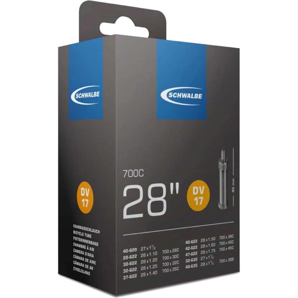 Schwalbe-Schwalbe-DV17-Standardschlauch-28-700C-schwarz Schwalbe - Schwalbe DV17 Standardschlauch 28" 700C