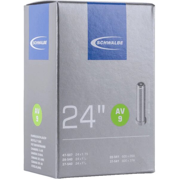 Schwalbe-Schwalbe-Fahrradschlauch-Nr.-9-24-Zoll-schwarz Schwalbe - Schwalbe Fahrradschlauch Nr. 9 24" Zoll