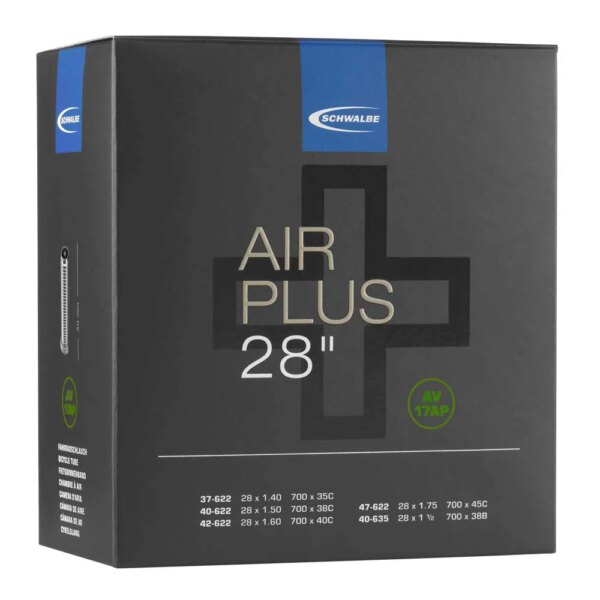 Schwalbe-Schwalbe-AV-17AP-Air-Plus-28-Schlauch-schwarz Schwalbe - Schwalbe AV 17AP Air Plus 28' Schlauch