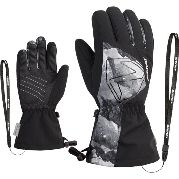 Ziener-Ziener-Laval-AS®AW-Handschuhe-Kinder-black-grey-mountain-print-schwarzgrau Ziener - Ziener Laval AS®AW Handschuhe Kinder black grey mountain print