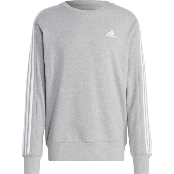 adidas - adidas Essentials French Terry 3-Streifen Sweatshirt medium grey heather