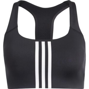 adidas - adidas Powerimpact Training Medium-Support 3-Streifen Sport BH schwarz