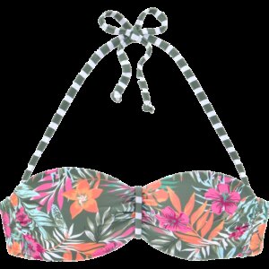 Lascana - Lascana Bügel-Bandeau Bikini Top oliv flower