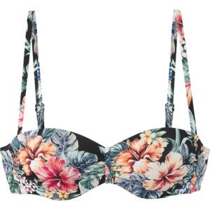 Lascana - Lascana Bügel Bandeau Top black print