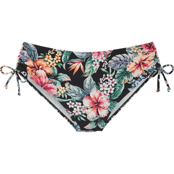 Lascana - Lascana Bikinihose mit Raffung black print