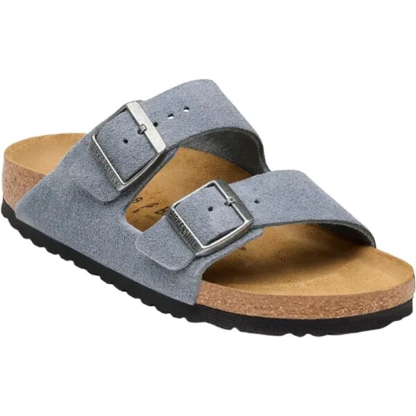 Birkenstock-Birkenstock-Arizona-Suede-Leather-stone-blue-blau Birkenstock - Birkenstock Arizona Suede Leather stone blue