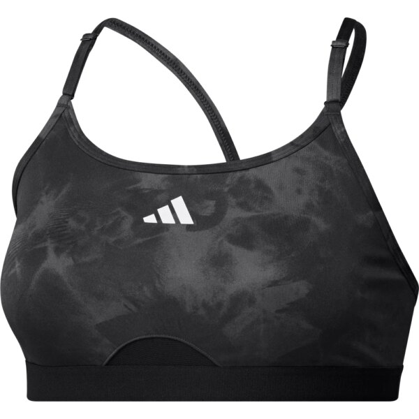 adidas-adidas-Aeroreact-Training-Essentials-Light-Support-Tie-Dye-Flower-Print-Sport-BH-grey-five-grau adidas - adidas Aeroreact Training Essentials Light Support Tie-Dye Flower-Print Sport BH grey five