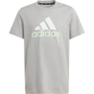 adidas - adidas Essentials Two-Color Big Logo Cotton T-Shirt Kinder medium grey heather