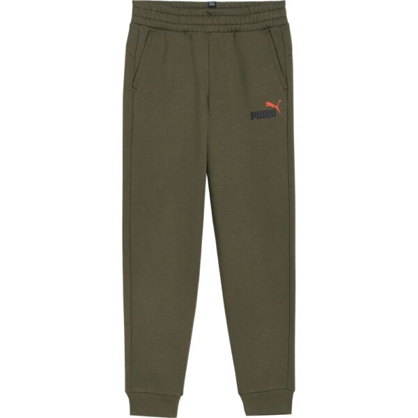 Puma-Puma-Essentials-2-Col-Logo-Fleece-cl-Jogginghose-Jungen-dark-olive-gruen Puma - Puma Essentials+ 2 Col Logo Fleece cl Jogginghose Jungen dark olive
