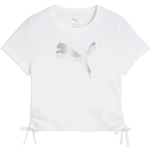 Puma - Puma ESS Metallic Knotted Tee Mädchen puma white