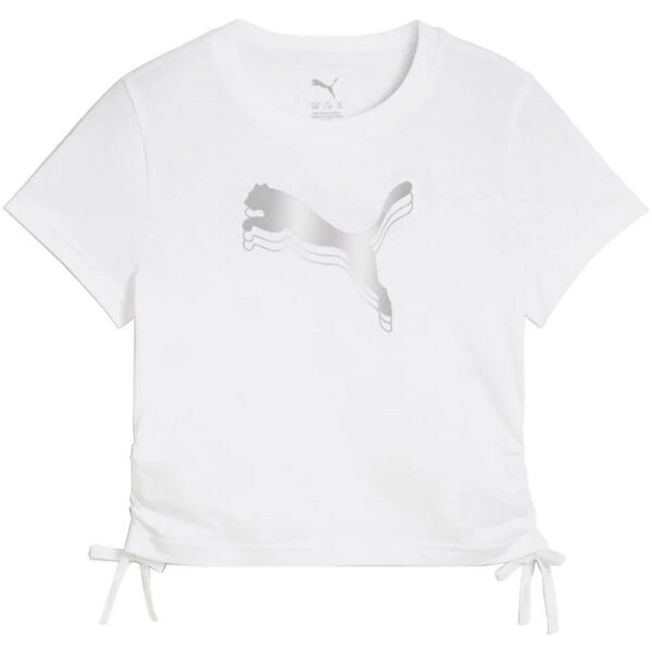 Puma-Puma-ESS-Metallic-Knotted-Tee-Maedchen-puma-white-weiss Puma - Puma ESS Metallic Knotted Tee Mädchen puma white
