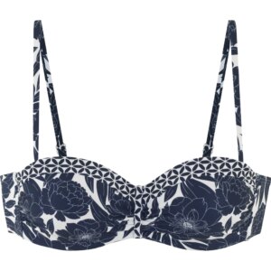 Lascana - Lascana Bandeau Bikini Top flower print navy
