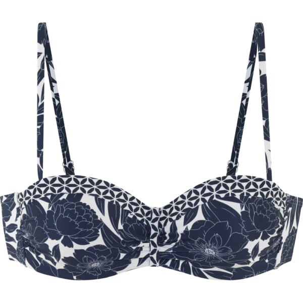 Lascana-Lascana-Bandeau-Bikini-Top-flower-print-navy-blau Lascana - Lascana Bandeau Bikini Top flower print navy