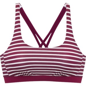 Lascana - Lascana Bustier Bikini Top bordeaux stripes