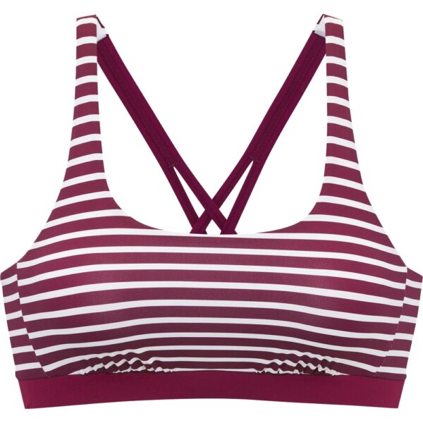 Lascana-Lascana-Bustier-Bikini-Top-bordeaux-stripes-rot Lascana - Lascana Bustier Bikini Top bordeaux stripes