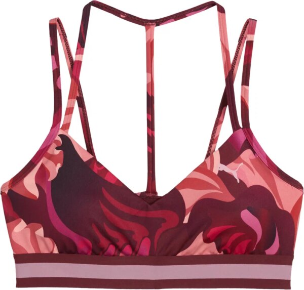 Puma-Puma-Floral-Ribbon-Strappy-BH-ruby-shimmer-rot Puma - Puma Floral Ribbon Strappy BH ruby shimmer