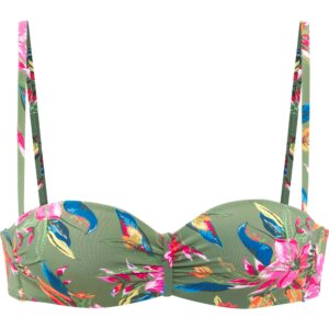 Lascana - Lascana Bandeau Bikini Top flower print olive