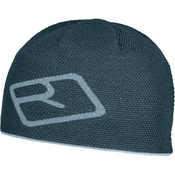 ORTOVOX-ORTOVOX-Merino-Logo-Knit-Beanie-dark-arctic-grey-blau ORTOVOX - ORTOVOX Merino Logo Knit Beanie dark arctic grey
