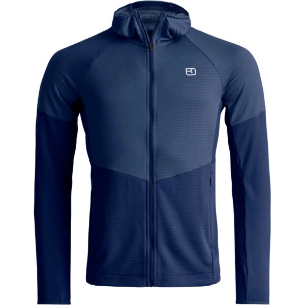 ORTOVOX-ORTOVOX-Fleece-Light-Grid-Hoodie-deep-ocean-blau ORTOVOX - ORTOVOX Fleece Light Grid Hoodie deep ocean