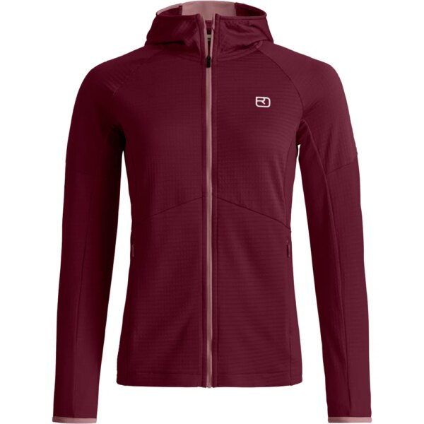 ORTOVOX-ORTOVOX-Fleece-Light-Grid-Hoodie-red-malbec-rot ORTOVOX - ORTOVOX Fleece Light Grid Hoodie red malbec